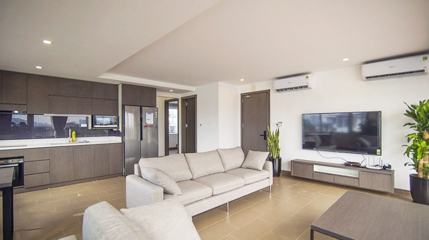 Lake view serviced apartment with 03 bedrooms for rent on the To Ngoc Van street, Tay Ho district, Ha Noi city 